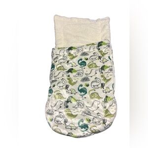 Dinosaur Print Baby Swaddle Blanket And 8 baby bibs